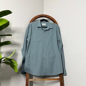 Linksoul LARGE Men's Button Down Long Sleeve Flannel Shirt in Cloudy Sky Heather